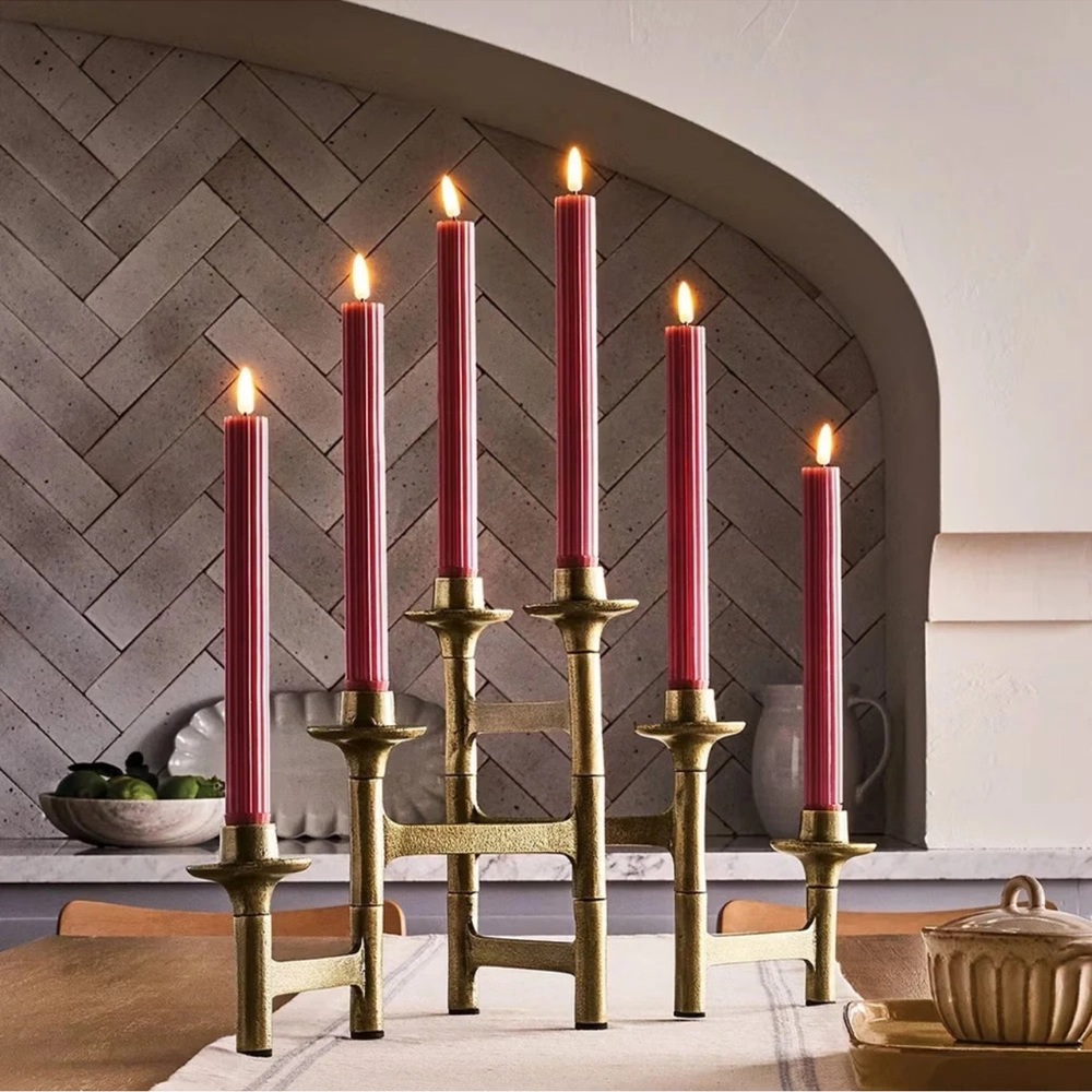 Hearth & Hand 6CT TAPER ADJUSTABLE BRASS CANDELABRA Target MAGNOLIA Gold Finish